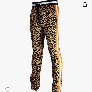 Screenshot Unisex Hip Hop Slim Fit Athletic Leopard Print Jogger Sz L NWT